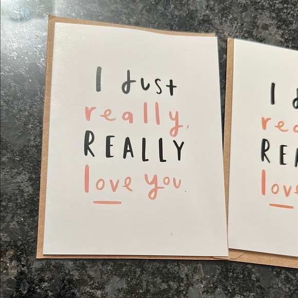 Charming Love Greeting Cards Set of 5 w/envelopes I Just Really Love You. 🥰 NWT - Picture 2 of 6